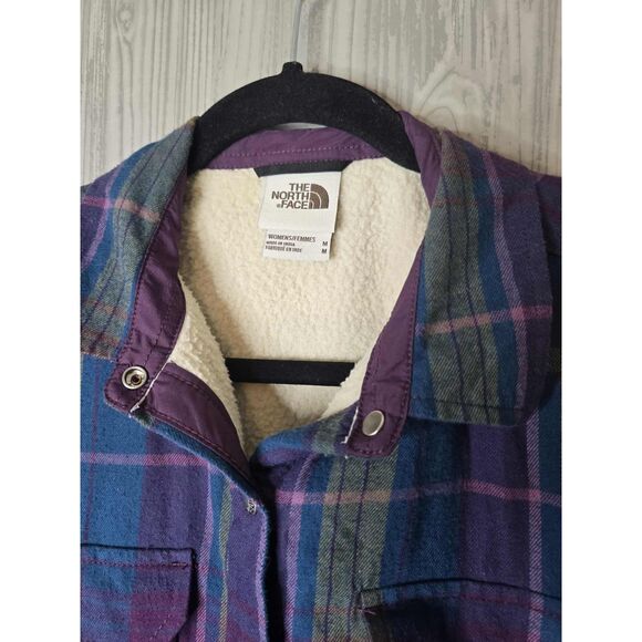 The North Face Sherpa Lined Womens Plaid Campshire Shirt M | Cozy Outdoorsy - Picture 5 of 8